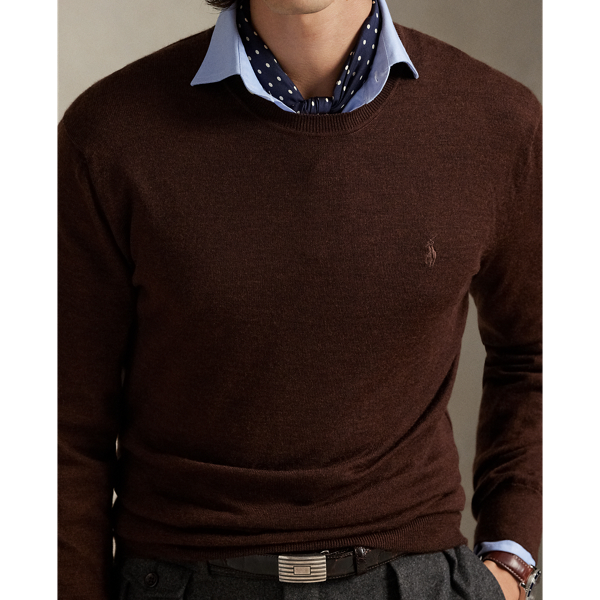 Slim Fit Washable Wool Crewneck Jumper 