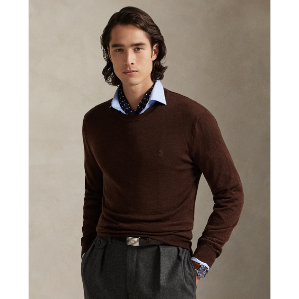 Slim Fit Washable Wool Crewneck Jumper 
