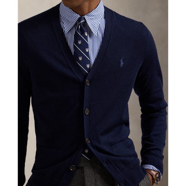 POLO RALPH LAUREN カーディガン スリムフィット S スリム フィット ウォッシャブル ウール Vネック カーディガン