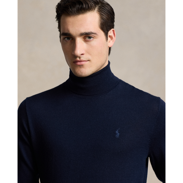 Washable Wool Roll Neck Jumper for Men Ralph Lauren UK