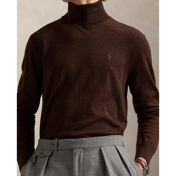 Washable Wool Turtleneck Sweater