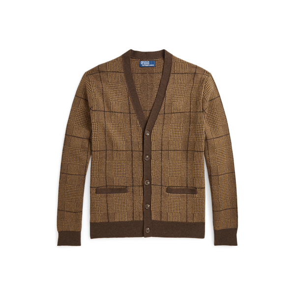 Ralph Lauren wool JK チェック　L Glen Plaid Wool Cardigan