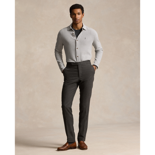 Andover Heather Mesh-Knit Cotton Polo-Collar Cardigan Polo Ralph Lauren 4