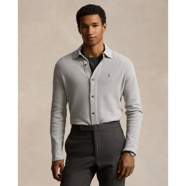 Polo Felpa Con Colletto Camicia Cardigan In Piqué Con Colletto