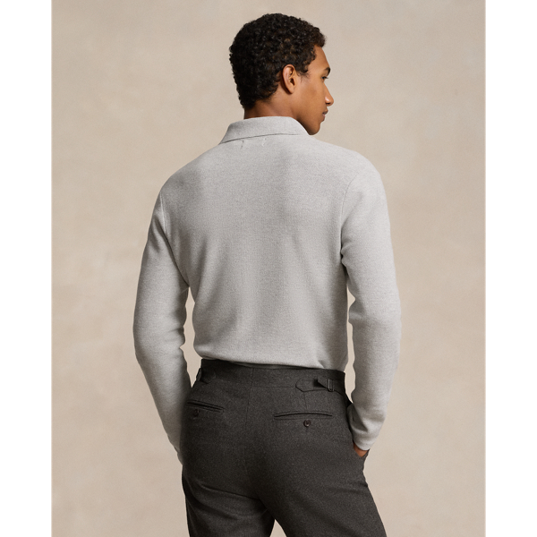 Andover Heather Mesh-Knit Cotton Polo-Collar Cardigan Polo Ralph Lauren 5