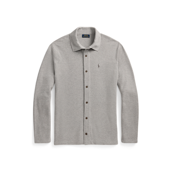Andover Heather Mesh-Knit Cotton Polo-Collar Cardigan Polo Ralph Lauren 2