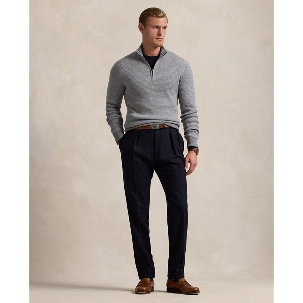 Grey Combo Washable Wool Quarter-Zip Jumper Polo Ralph Lauren 4