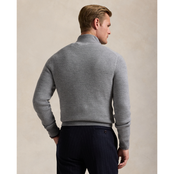 Grey Combo Washable Wool Quarter-Zip Jumper Polo Ralph Lauren 5