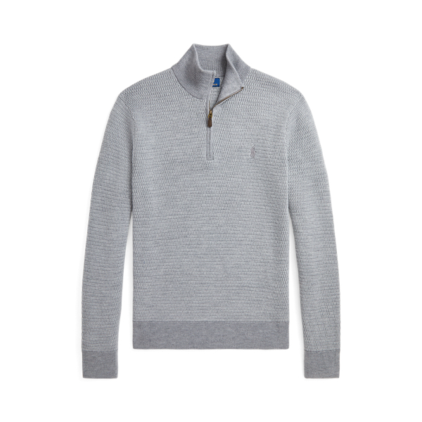 Grey Combo Washable Wool Quarter-Zip Jumper Polo Ralph Lauren 2