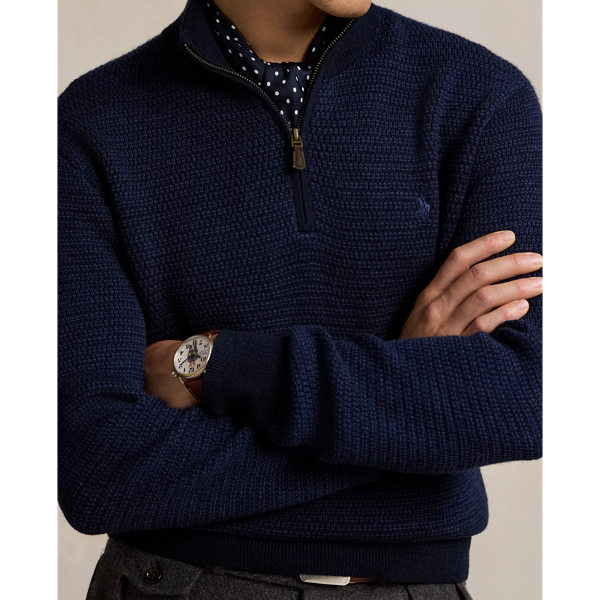 Waschbarer Wollpullover Polo Ralph Lauren in Navy kombiniert 6