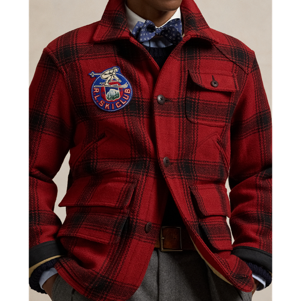 Plaid Wool Utility Jacket