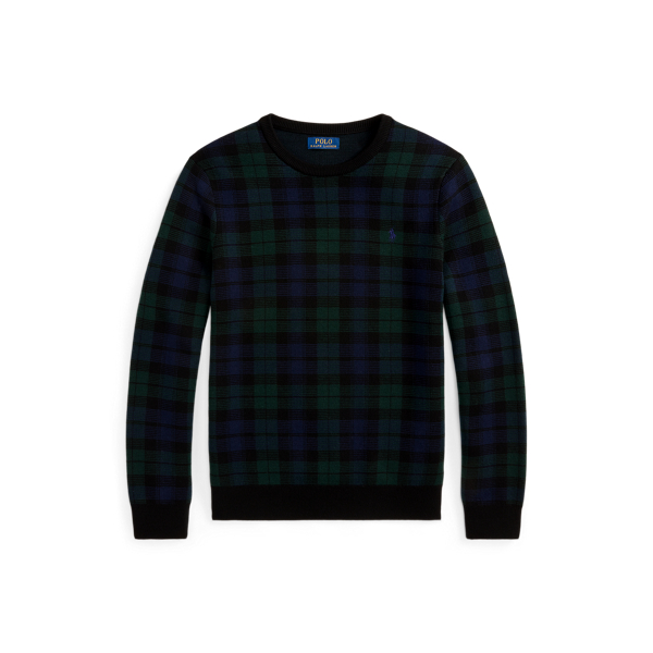 Polo Ralph Lauren Mens Tartan Plaid purchases 100% Wool Crewneck Sweater Size Large