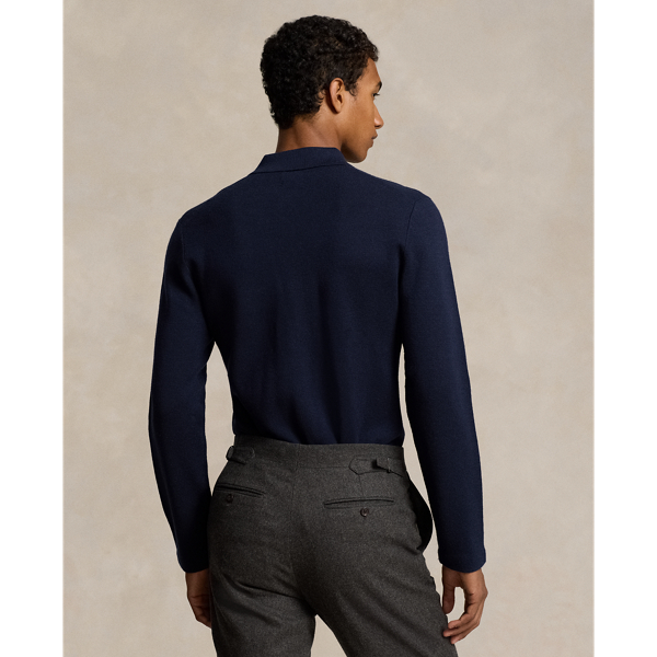 Hunter Navy Washable Wool Shirt Jumper Polo Ralph Lauren 5