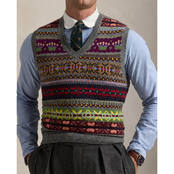 Fair Isle Wool Sweater Vest