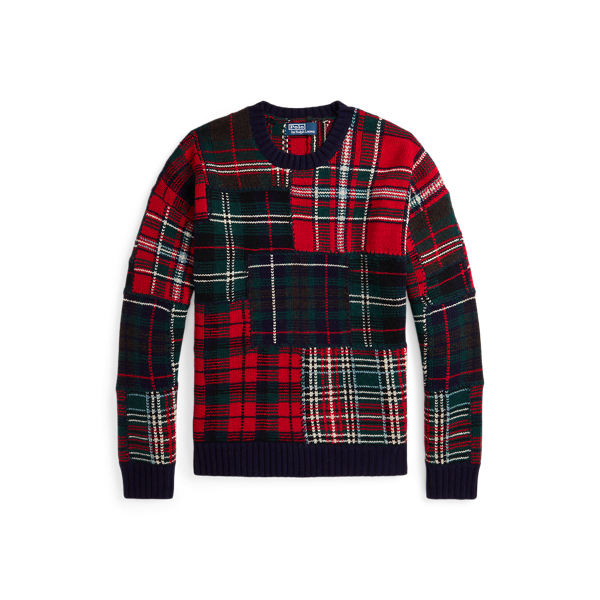 Plaid Patchwork Wool-Blend Sweater