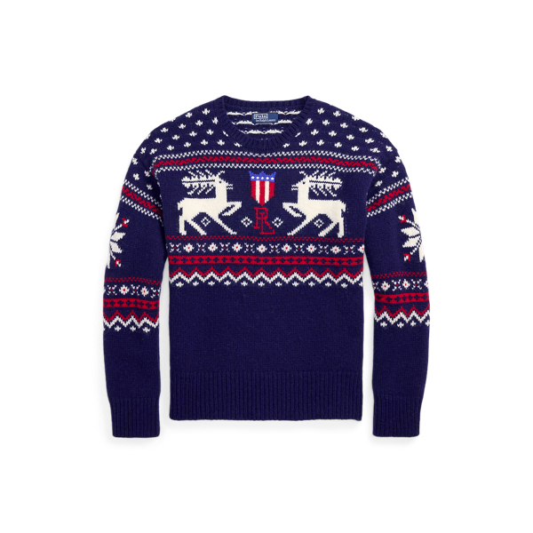 Polo Ralph Lauren Intarsia Reindeer popular Holiday Sweater