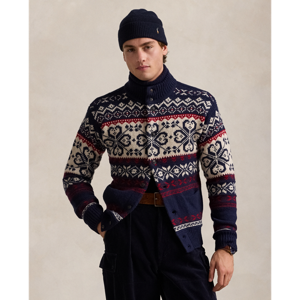 Navy Combo Snowflake Wool-Blend Cardigan Polo Ralph Lauren 1