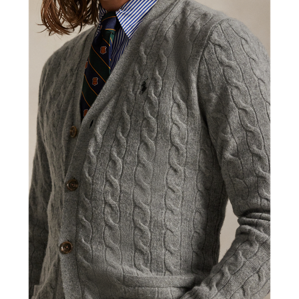 Cable-Knit Wool-Cashmere Cardigan
