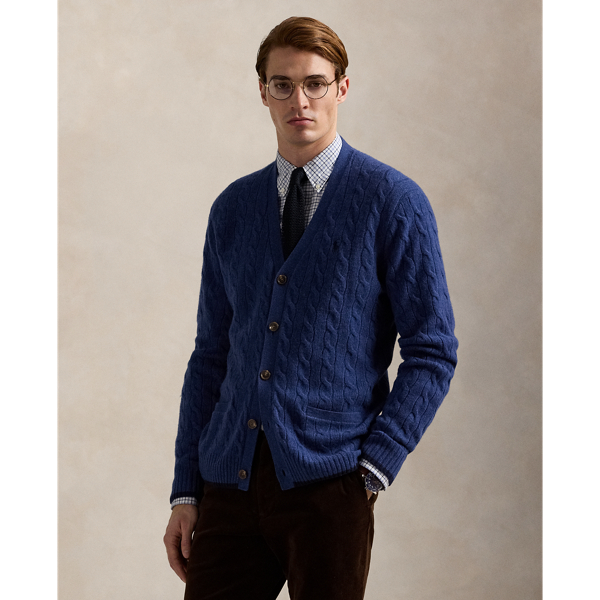 Cable-Knit Wool and Cashmere Cardigan