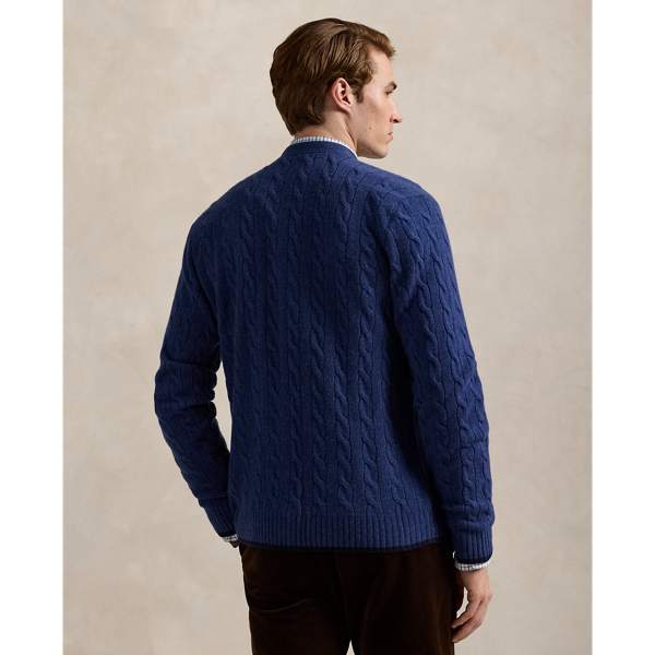 Cable-Knit Wool and Cashmere Cardigan