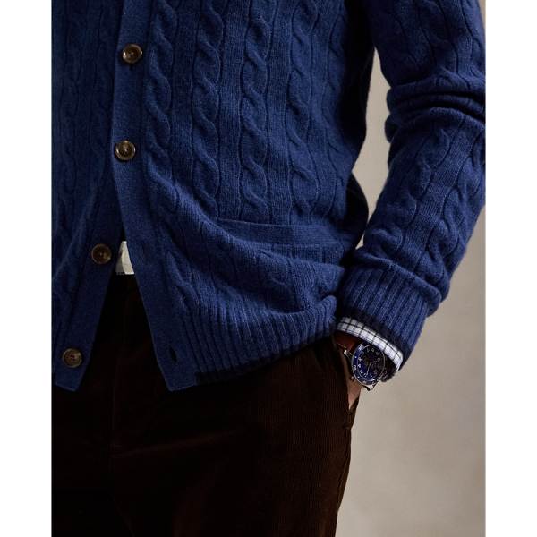 Cable-Knit Wool and Cashmere Cardigan