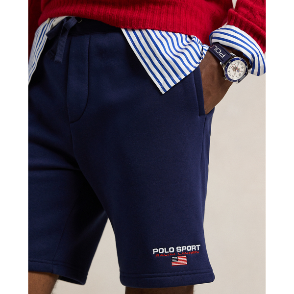 Fleeceshorts Polo Sport Polo Ralph Lauren in Kreuzfahrt-Navy/Wei&szlig; 6
