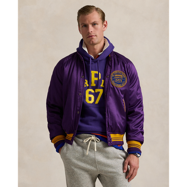 Champion Purple Satin Varsity-Inspired Jacket Polo Ralph Lauren 1