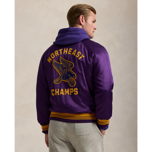 Satin baseball jacket mens hotsell