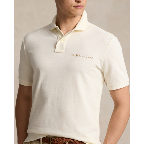 Clubhouse Cream Classic Fit Logo Mesh Polo Shirt Polo Ralph Lauren 6