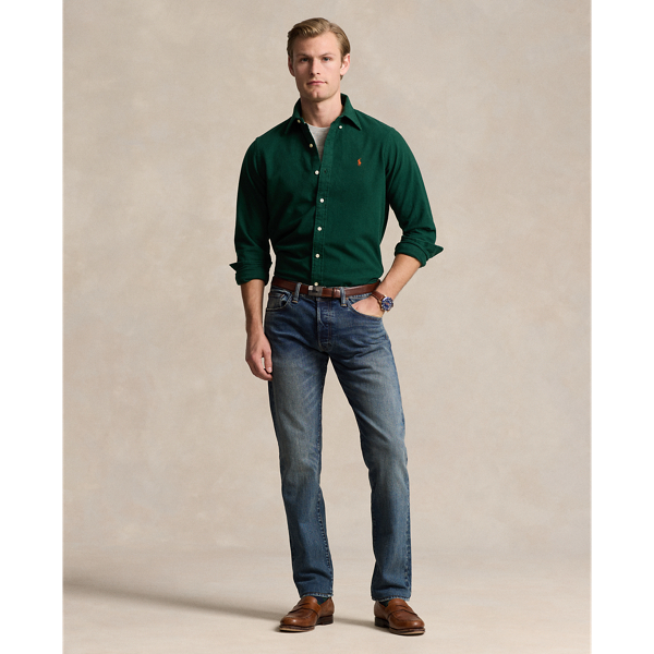 Chemise en flanelle gratt&eacute;e Classic Fit Polo Ralph Lauren en Pin vintage 4