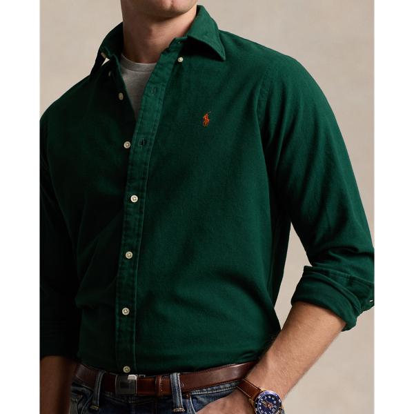 Chemise en flanelle gratt&eacute;e Classic Fit Polo Ralph Lauren en Pin vintage 6