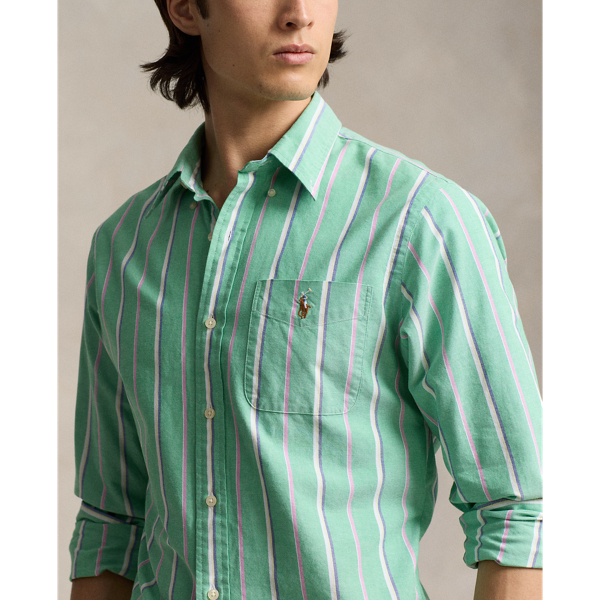 Green striped ralph lauren shirt online