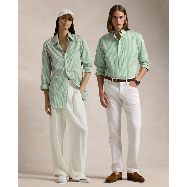 Chemise Classic Fit ray&eacute;e en popeline