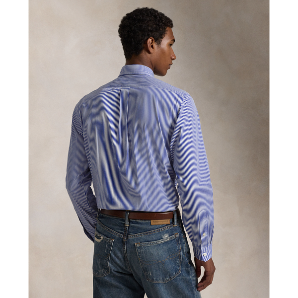 Blue/White Classic Fit Striped Poplin Shirt Polo Ralph Lauren 5
