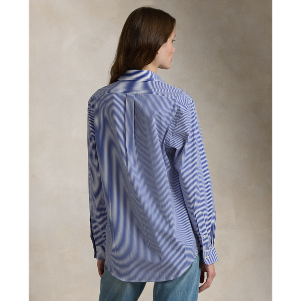 Blue/White Classic Fit Striped Poplin Shirt Polo Ralph Lauren 7