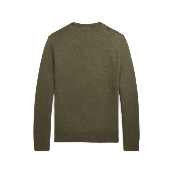 Waschbarer Slim-Fit Wollpullover Polo Ralph Lauren in Klassisch trist/Oliv mel. 2