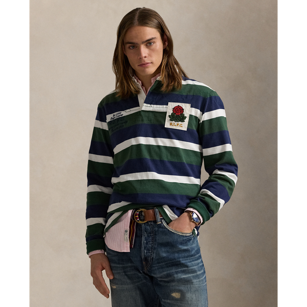 Classic Fit Striped Jersey Rugby Shirt