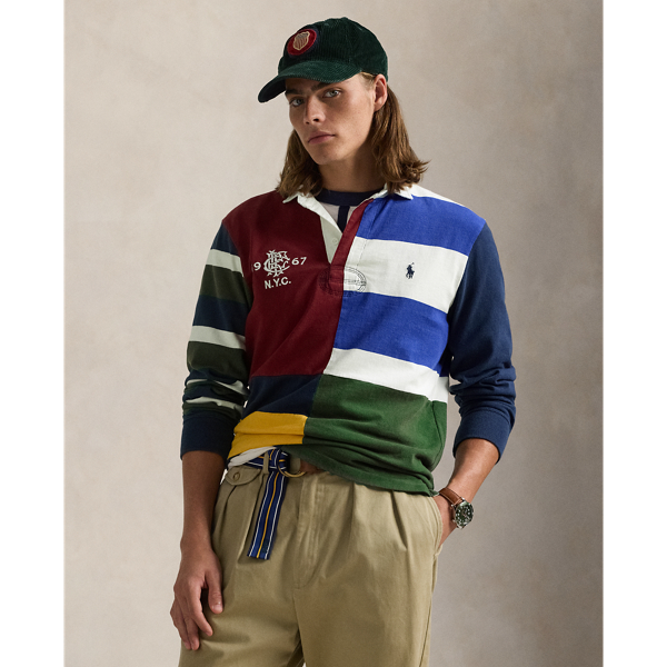 Classic Fit Patchwork Jersey Rugby Shirt