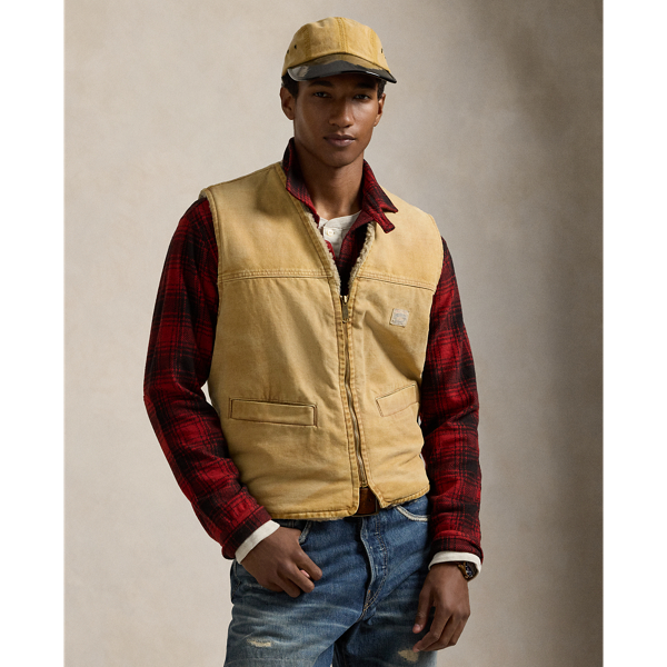 Fleece Lined Canvas Waistcoat for Men Ralph Lauren BE