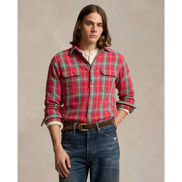 Ralph lauren red and green plaid shirt best sale