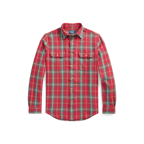 Ralph lauren red and green plaid shirt best sale