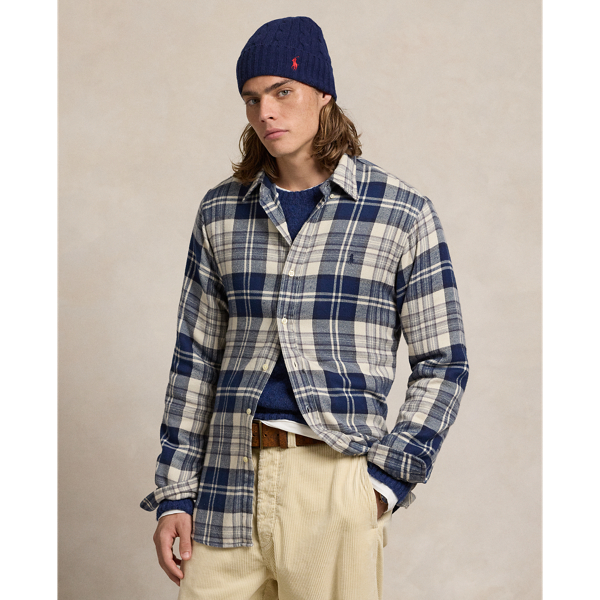 Classic Fit Plaid Brushed Flannel Shirt