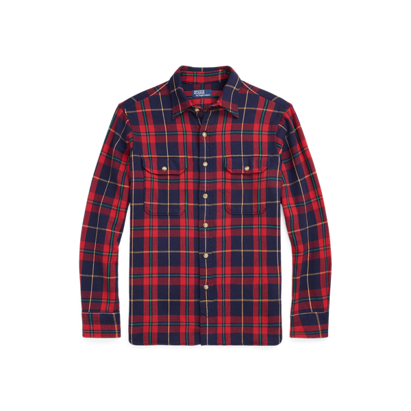 Classic Fit Suede Patch Plaid Workshirt