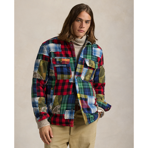 Patchwork Design Flannel Overshirt for Men Ralph Lauren CH