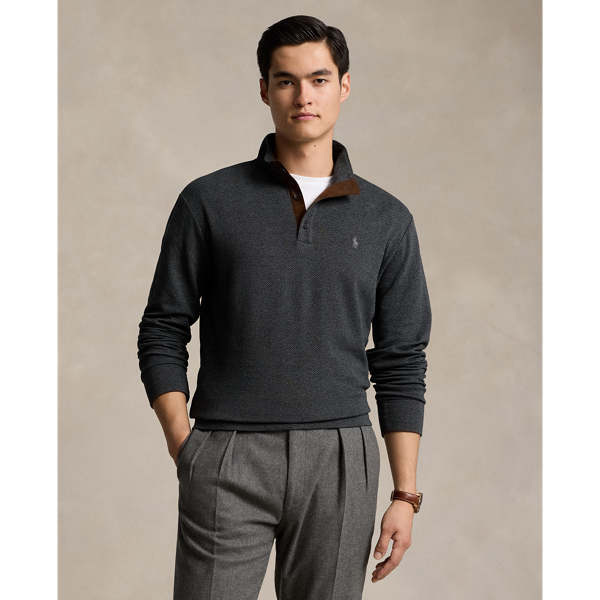 Stadium Grey Hthr Hrngbn Edler Jersey-Pullover mit Fischgratdruck Polo Ralph Lauren 1