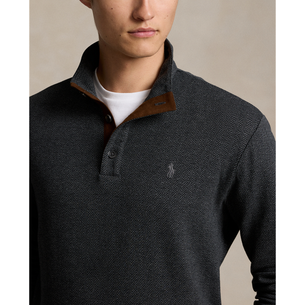Edler Jersey-Pullover mit Fischgratdruck Polo Ralph Lauren in Fischgrat – St.-Grau mel. 6