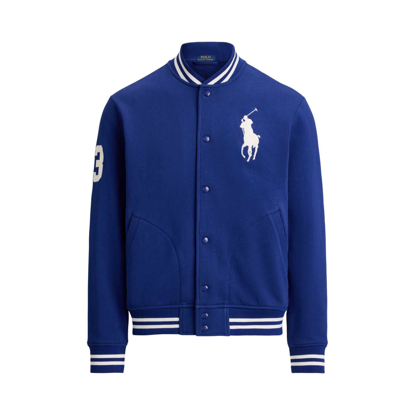 Куртка Ralph Lauren Big Pony Fleece Baseball, цвет: Синий / Белый — фото 5
