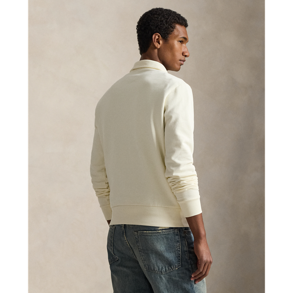 Clubhouse Cream Loopback Fleece Collared Sweatshirt Polo Ralph Lauren 5
