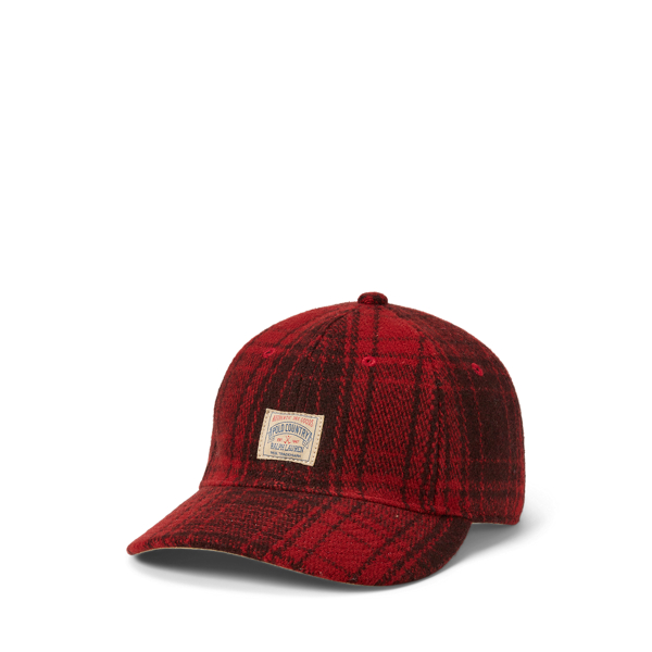 Red Black Plaid Polo Country Plaid Wool Ball Cap Polo Ralph Lauren 1