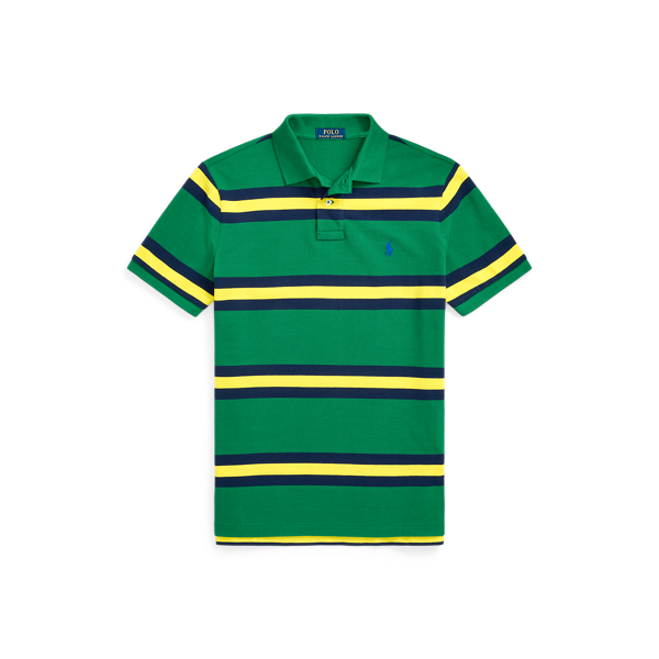 Custom-Slim-Fit Piqu&eacute;-Polo mit Streifen